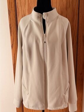 32 Degrees Cream Full-Zip Utility Jacket